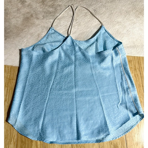 Victoria's‎ Secret Breaker Satin Racerback Cami Top Blue Cheetah Size M Babydoll - Picture 7 of 7
